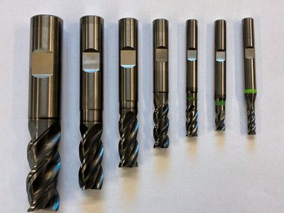 7 Stück VHM Fräser Set Ø16 Ø12 Ø10 Ø8 Ø6 Ø5 Ø4