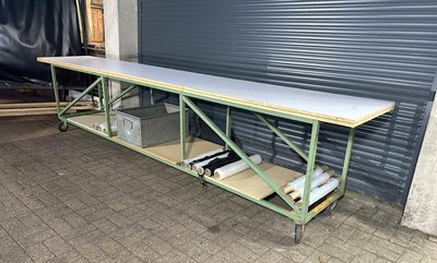 mobile Stahl Werkbank XXL 4m 400cm 38mm Platten ➡️ Schwerlast Industrie Packtisch Montagetisch Arbeitstisch Versandtisch
