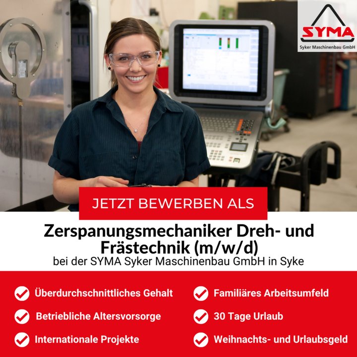 CNC Dreher und Fräser, Zerspanungsmechaniker (m/w/d) in Syke