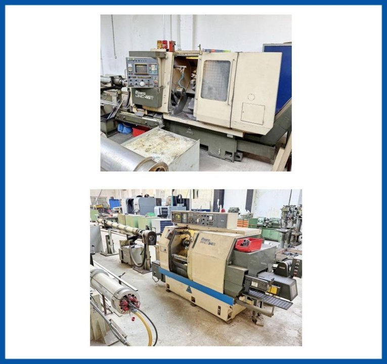 ❗Miyano 2x CNC Drehmaschine BNC 34-S Gegenspindel + JNC 45-T unterer Revolver + Zubehör FANUC 0-T Stangenlader Hydrobar 