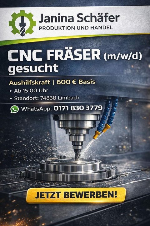 Minijob CNC- Fräser (m/w/d)